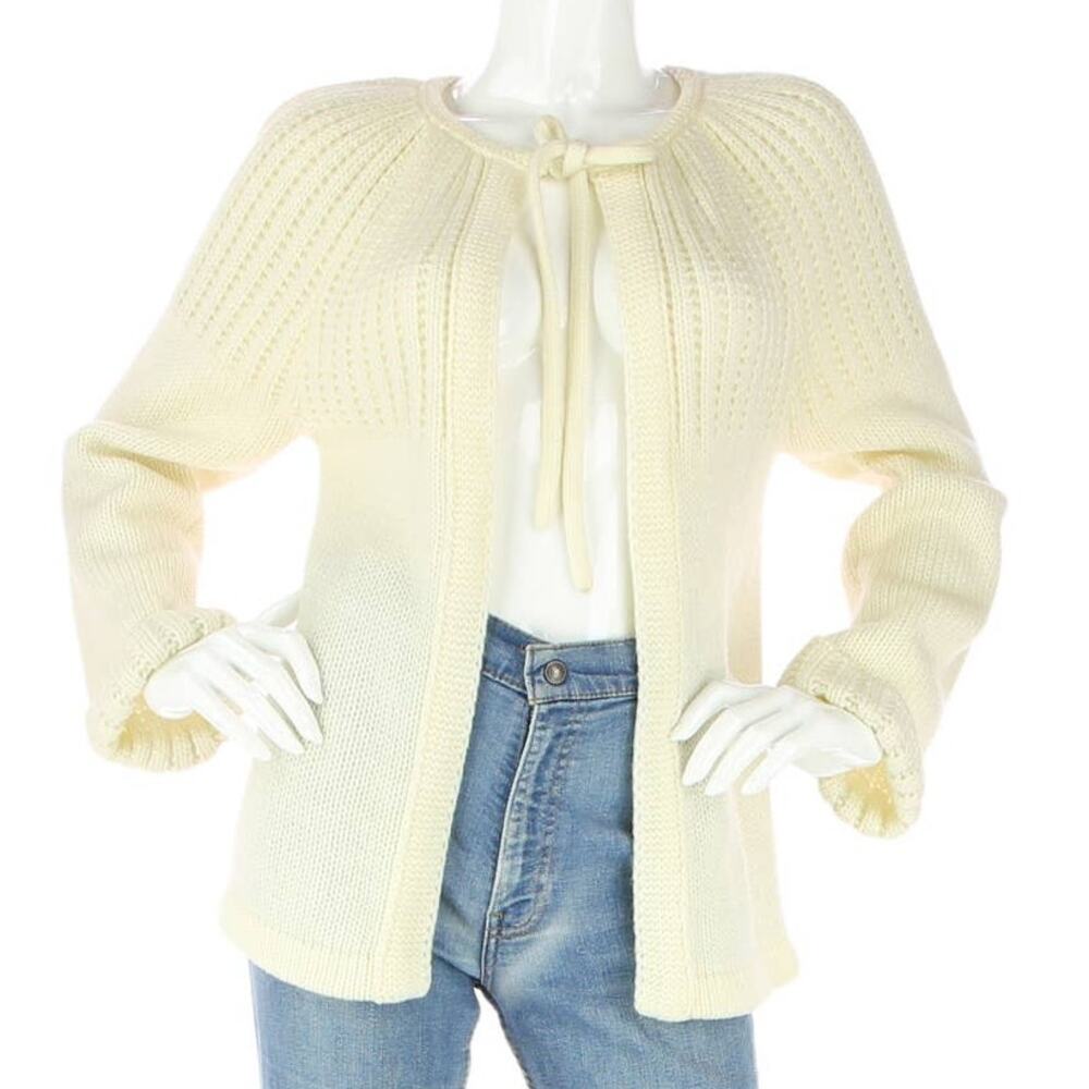 Vintage Catalina Ivory Cape Knit Grandmacore Cottagecore Indie Cardigan Sweater